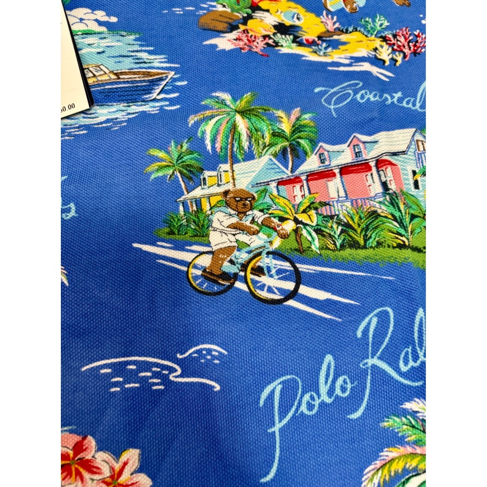 Polo Ralph Lauren Polo Shirt Mens XLT Blue Polo Bear Beachside Preppy Bliss - Picture 15 of 16